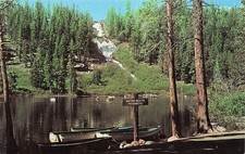 Mammoth Lakes CA California Twin Lakes Falls Lake Mamie Fishing Vtg Postcard 15A picture