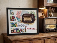 AWA Radiola Champion 4 Canvas Art 8x10 Black Frame Vintage Audio Lover Gift picture