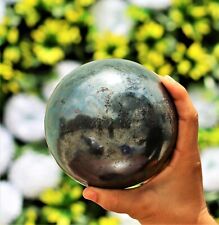 Large 120MM Silver Hematite Crystal Chakras Healing Energy Stone Sphere Ball picture