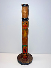 Fine Old Northwest Coast Salish or Nu-Chah-Nulth Indian Totem Candlestick; 1890s picture