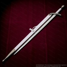 White Glamdring Gandalf Sword W Scabbard LOTR Middle Earth Halloween Cosplay Gif picture