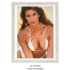 Cindy Crawford Hand Signed 12x8 Sexy Photo Autograph Iconic Model + Verified COA picture