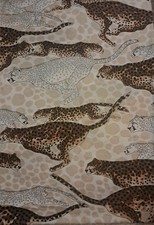 VTG 1960's Gallery Div Couleur Inter RUNNING CHEETAHS 1.7 YRDS Knit Fabric NOS  picture