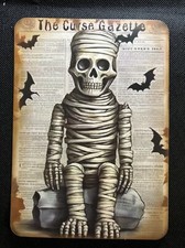 Halloween Wall Decor VINTAGE STYLE Spooky Die Cut Cardboard 5.5 X 7.5” picture