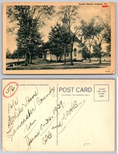 Irvington Virginia Baptist Church Building View Trees Curt Teich Postcard picture
