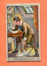 1924 GODFREY PHILLIPS LTD CIGARETTES FAMOUS BOYS CARD #1 THOMAS CHATTERTON picture