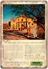 Sinclair The Alamo Motor Oil Vintage Ad Reproduction Metal Sign A902 picture