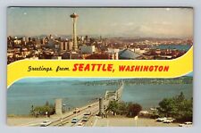 Seattle WA-Washington, General Banner Greetings, Antique, Vintage Postcard picture