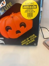 Vintage Halloween Pumpkin Blinky Window Light Up Blow Mold USA Jack-o-lite 9