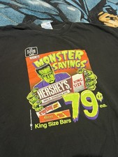 Vintage Sayings 2000 Hershey's Presents MONSTER SAVINGS (XL) Shirt FRANKENSTEIN picture