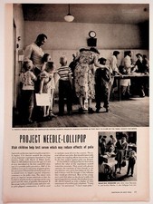 1954 Polio Vaccine Test Utah Children Needle-Lollipop TruVal Shirt Magazine Page picture