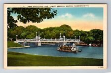 Boston MA-Massachusetts, Swan Boats And Lake, Antique, Vintage c1948 Postcard picture