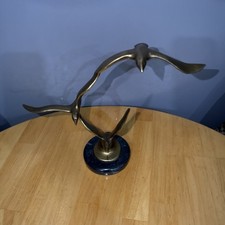 3 Birds Of Flight Mid Century Marble and Brass Statue | vintage mcm home decor picture