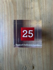 Wells Fargo 25 Years Of Dedicated Service Award Acrylic Paperweight HTF picture