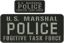 U S MARSHAL POLICE F TASK FORCE EMB PATCH4.75X11 2x5 HOOK ON BACK /BACK/gray picture