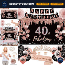 40th Birthday Decorations for Women, Happy 40th Birthday Banner Crown Sash picture