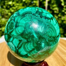 2LB  Natural Malachite Energy Crystal Ball Restoration Gift Decorative Gem picture