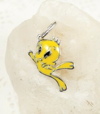 Looney Tunes Tweety 925 silver pendant - Funny Enameled cartoon bird charm picture