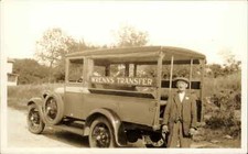 Wrenn's Transfer Bus Truck & Chauffeur Maine License Plate H-705 1929 RPPC picture