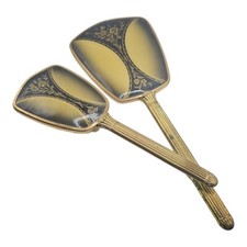 Vtg Vanity Set Hand Mirror And Brush Floral Gold picture
