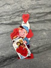 Unused NOS Vintage Valentine Card Anthropomorphic Bumble Bee Jar Bottle Insect picture
