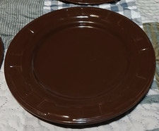 Longaberger Woven Traditions Chocolate Brown 10” Dinner Plate 1 left picture