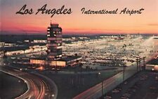 Los Angeles CA International Airport Night View Postcard B116 picture