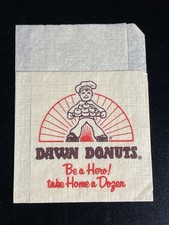 Dawn Donuts Napkin Be a Hero Take Home A Dozen Vintage Flint Michigan picture
