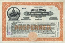 United States Automotive Corp. - 1920-1923 dated Stock Certificate - Automotiv picture