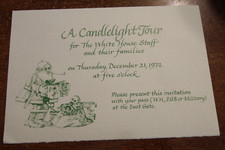 Candlelight Tour for White House Staff 1972 Invitation (Nixon) MINT picture
