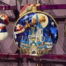 Disney Parks 2026 Christopher Radko Santa Cinderella Castle Christmas Ornament picture