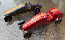 Two Vintage Pinewood Derby Cars 2 Number 32 & 36 Red & Gold 1960’s Original picture