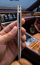 Authentic Cartier Santos Silver Trim Ballpoint Pen Luxury Executive Writing Gift picture