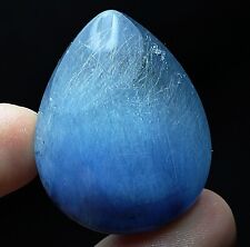 105Ct Natural Clear Beautiful Blue Rutile Crystal Ball Quartz Pendant Polished picture