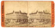 IOWA STEREOVIEW - Des Moines - Aborn House - Everett & Co. 1870s picture
