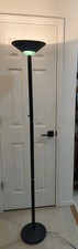 Vintage 1990s Halogen Black Torchiere UFO Floor Lamp 72