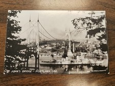 RPPC U.S.S Portland Under St. John's Bridge Vintage Postcard Unposted Battleship picture