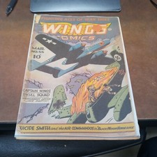 WINGS COMIC 55 Fiction House golden age 1955 WWII bondage/undressing panels art picture