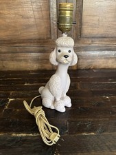 Vintage Mid Century 1956 Grey POODLE LAMP CHALKWARE by Flair TESTED WORKS picture