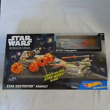 2016 Star Wars Hot Wheels Rogue One Destroyer Assault X-Wing Fighter Scene Set picture
