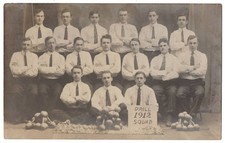 1910 Athletic Squad, Dumbbells, Weights - REAL PHOTO Lewiston, Maine Postcard picture