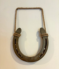 Western Americana Rustic Horseshoe Wall Art Home Decor with Rope picture