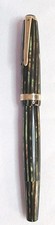 VINTAGE 1940's STRIPED PARKER DUOFOLD- SENIOR VACUMATIC FOUNTAIN PEN 14kt Nib.   picture