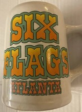 Vintage Six Flags Atlanta Heavy Mug Souvenir Amusement Park Georgia picture