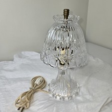 Vintage Princess House Crystal Floral Etched Romantic Table Lamp 11