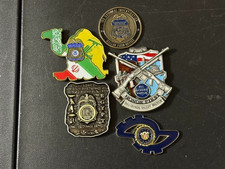 FEDERAL LAW ENFORCEMENT CHALLENGE COIN - 5 FBI, IRS, BORDER PATROL, DEA & HOMSEC picture