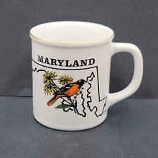 Vintage Maryland Coffee Mug Souvenir Ceramic Baltimore Oriole Black Eyed Susan picture