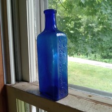 PASTEUR GERMICIDE CO PHILADELPHIA SCARCE COBALT BLUE 1890s MEDICINE BOTTLE picture
