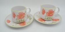 2 Sets of Noritake Bright Side, Progression 9079,  Cups & Saucers, Orange Poppy picture