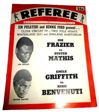 VINTAGE BOXING MAGAZINE REFEREE JOE FRAZIER BUSTER MATHIS EMILE GRIFFITH 1968 picture
